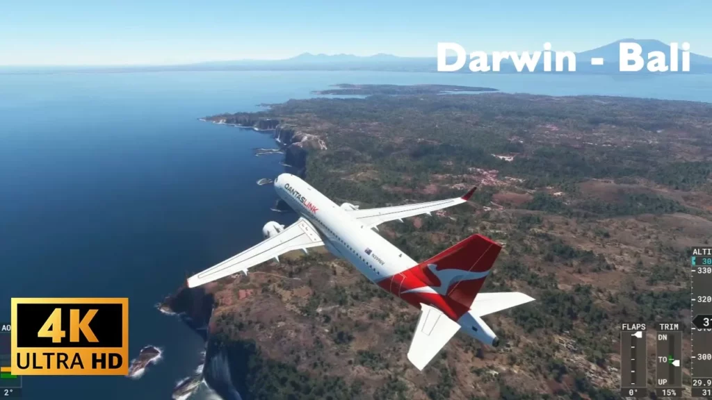 (4K) Flight Simulator - A320Neo - da Darwin a Bali